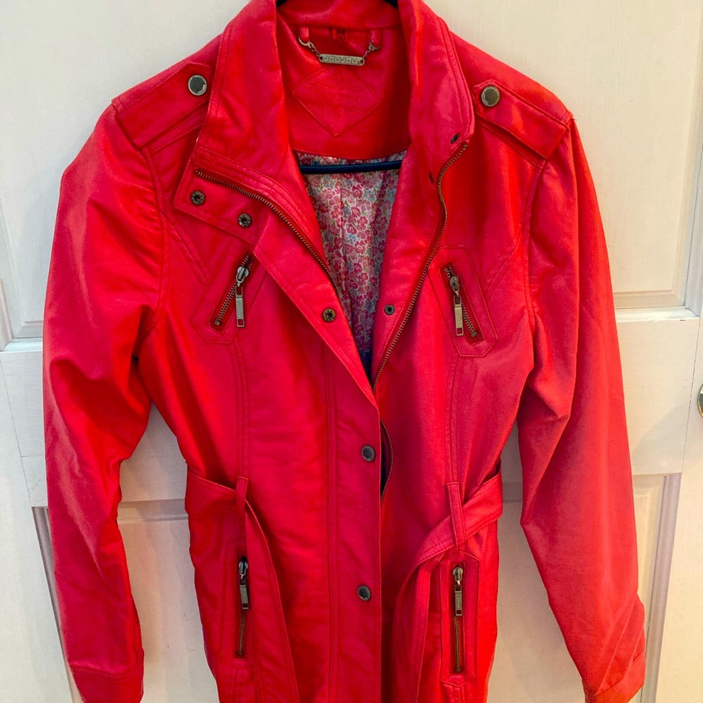 Joujou vegan leather jacket, red, size Medium